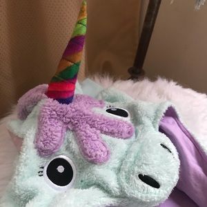 Fluffy Blue Unicorn Onsie